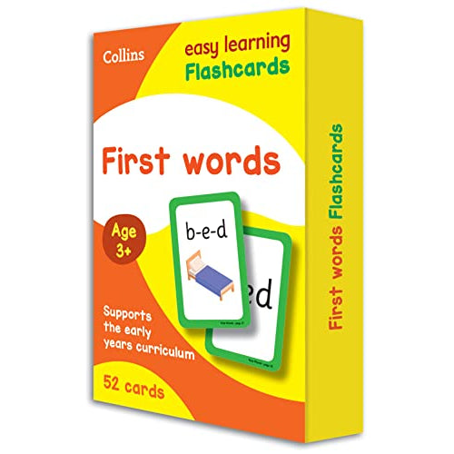 البطاقات التعليمية للكلمات الأولى: أداة تعليمية منزلية (مرحلة ما قبل المدرسة سهلة التعلم من كولينز)