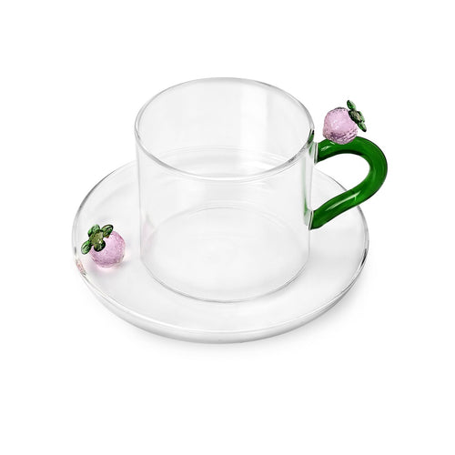 teacup w/ saucer strawberry