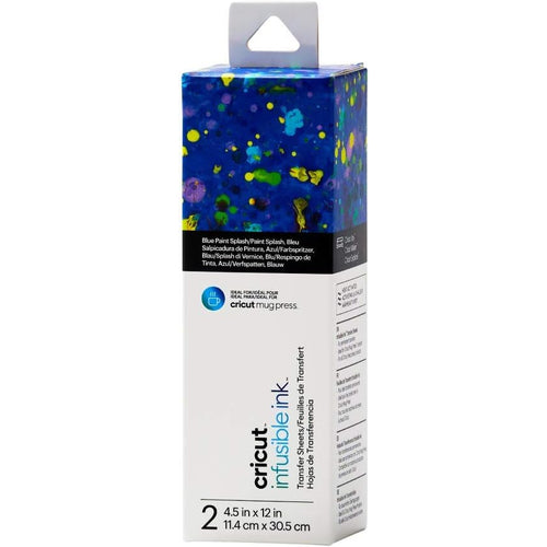 Cricut Infusible Ink Transfer Sheets 2-pack (Blue Paint Splash) - ideal size for MugPress