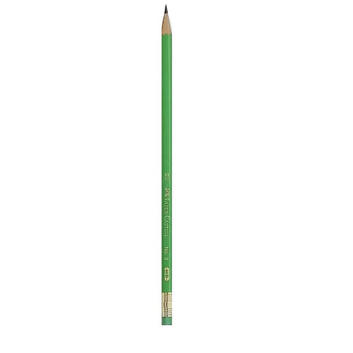 Faber Castell HB Pencil with Eraser Tip - Green