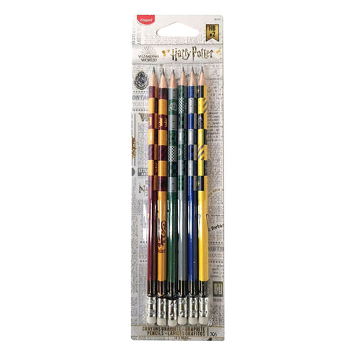 مجموعة أقلام رصاص هاري بوتر بتصميم مابد - متعددة الألوان - 6 قطع