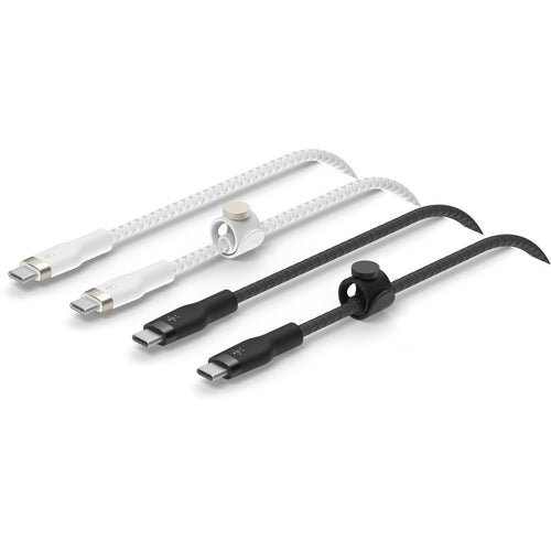 BELKIN - CABLE - BRAIDED SILICONE - C TO C - 2.0 - 1M - BLACK / WHITE - 2PACK