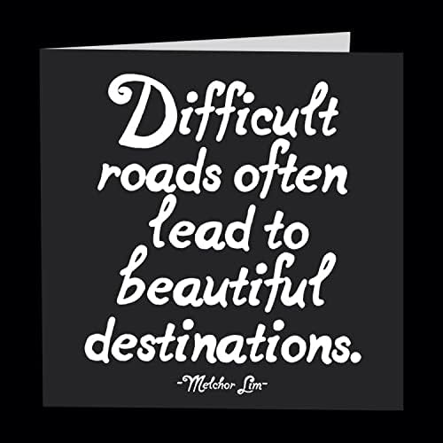 Quotable Cards M319 Magnet - Conquer Difficult Roads with Ease