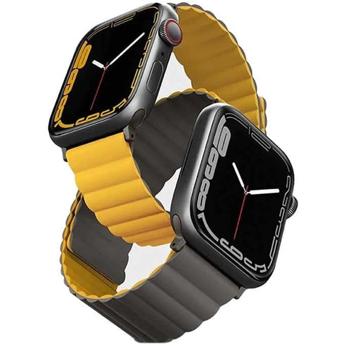UNIQ REVIX Reversible Magnetic Apple Watch Strap 45/44/42mm - Mustard/Khaki