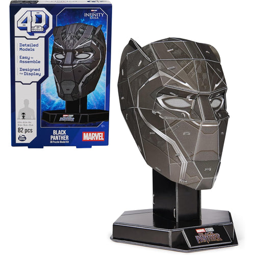 4D Puzzles Black Panther 3D Puzzle Model Kit with Stand 82 Pcs