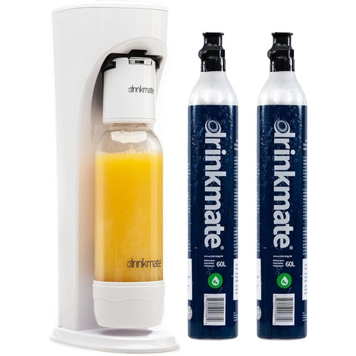 Black OmniFizz Machine Kit with Fizz Infuser - Complete with 1x1.0L Carbonation Bottle+Cap and 1x60L CO2 Cylinder
