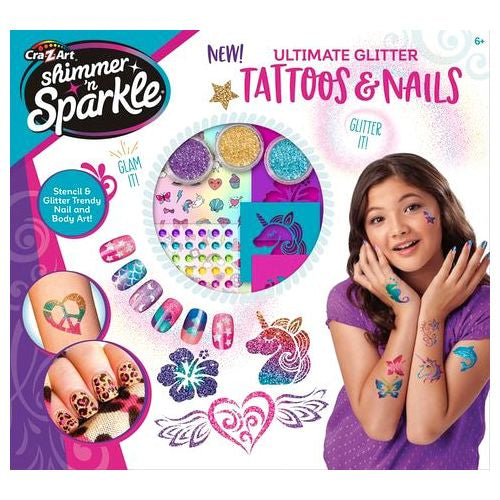 Shimmer N Sparkle, Nails & Tattoos, Glitter Nails, Toys, Tattoos Set, SHIMMER N SPARKLE Tattoos Set
