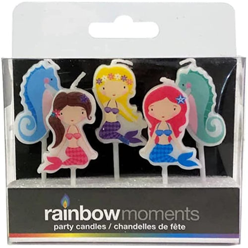 Shape Candles - Mermaids -- 5 candles per package ---