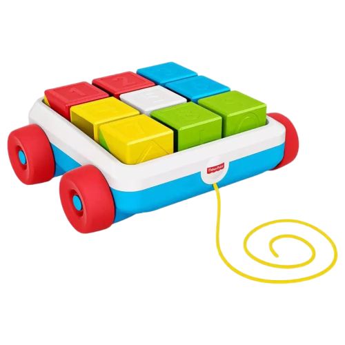 Fisher Price, Pull, Colorful Activity Blocks, Toy Block Wagon for Babies, Toy, Fisher Price Toy
