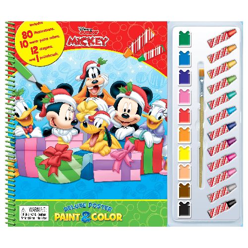 Phidal, Disney Mickey Xmas Deluxe Poster Paint & Color, Age 3-5 Picture Books, Picture Books, Phidal Picture Books