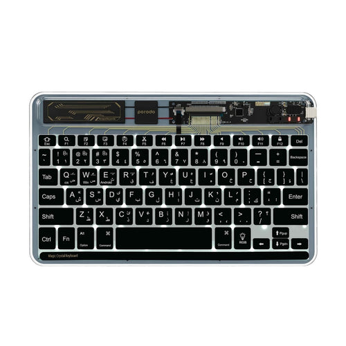 لوحة مفاتيح رفيعة للغاية بهيكل كريستالي من بورودو