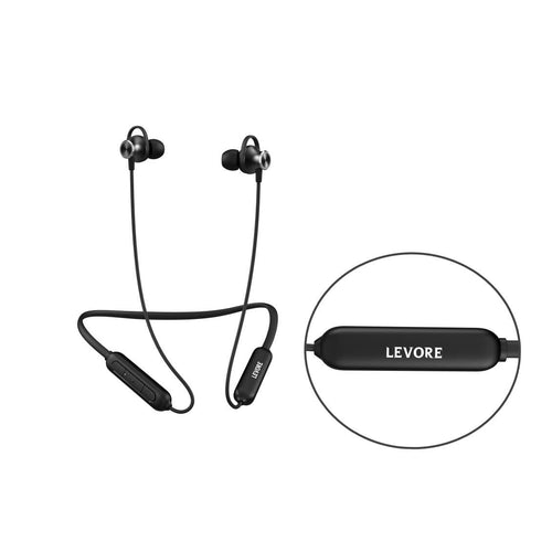 Levore In Ear Bluetooth Neckband 10 Hours Working Time Multipoint Pairing (Black)