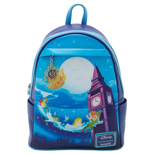 Loungefly! Leather- Disney Peter Pan Ship Glow in the Dark Mini Backpack