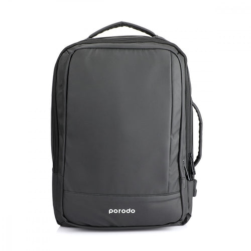 Porodo Lifestyle Waterproof PU Backpack with USB-A Port