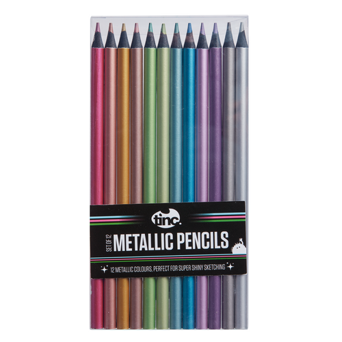 مجموعة أقلام رصاص معدنية مكونة من 12 قطعة - ألوان نابضة بالحياة للأعمال الفنية والحرفية