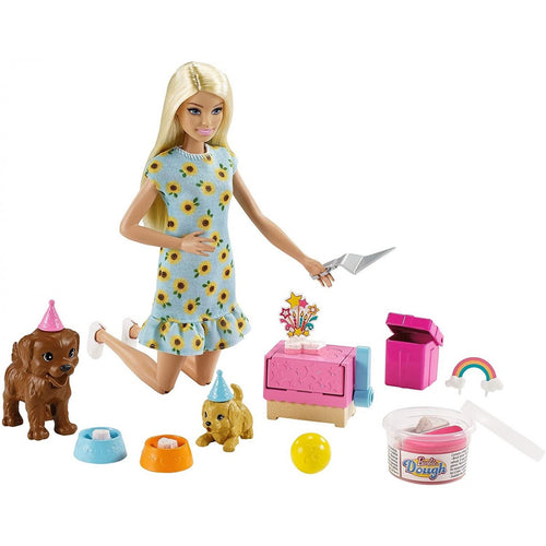 Barbie Puppy Party Playset: Let the fun begin with adorable puppies and a glamorous party scene!