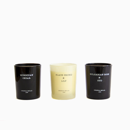 Luxury gift set 3 small jars 70 gr BULGARIAN ROSE & OUD, BLACK ORCHID & LILY, MOROCCAN CEDAR