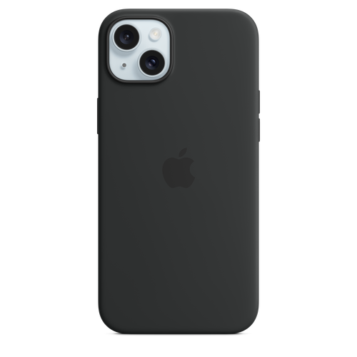 حافظة سيليكون iPhone 15 Plus مع ماغسيف - أسود