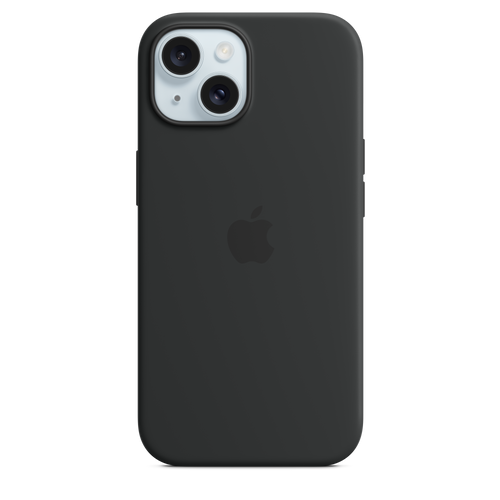 حافظة سيليكون iPhone 15 مع ماغسيف - أسود