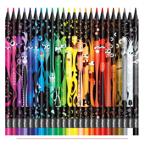 Maped Color Pencils Black Monster - Set of 24