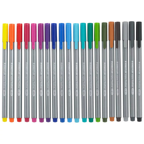 مجموعة أقلام ستايدتلر تريبلس فاينلاين مكونة من 20 لونا