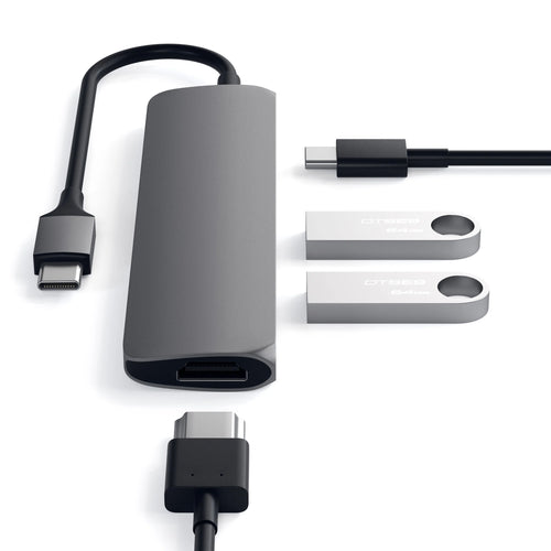 SATECHI SLIM TYPE-C MULTIPORT ADAPTER (HDMI) - GRAY